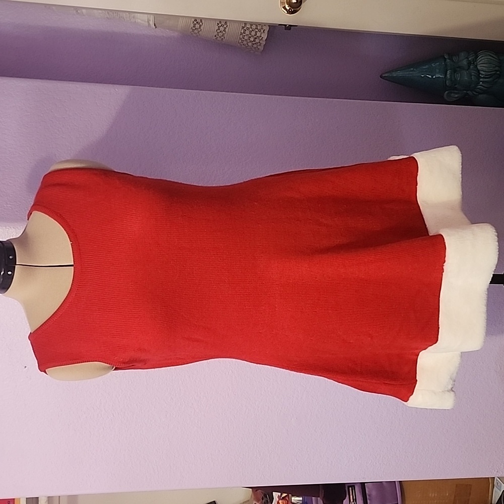 99 Jane Strret Christmas Red and White Sweater Dress Size XL